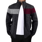 Herren sportlicher Stehkragenpullover mit kontrastierenden Farbbereichen und hochwertiger Baumwolle R&B