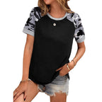 Damen Raglan-T-Shirt mit Camouflage-Details R&B