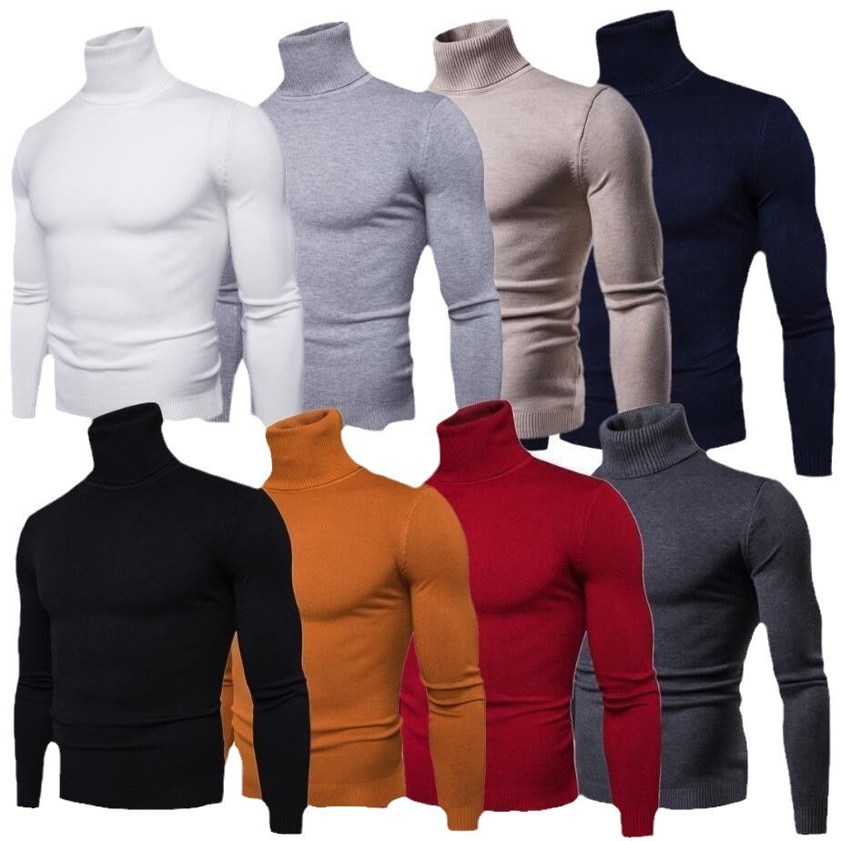 Herren figurbetonter Pullover mit Rollkragen R&B