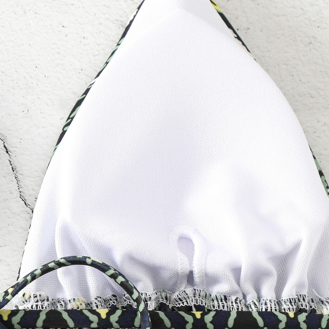 Damen Triangel-Bikini mit verspieltem Schlangenmuster R&B