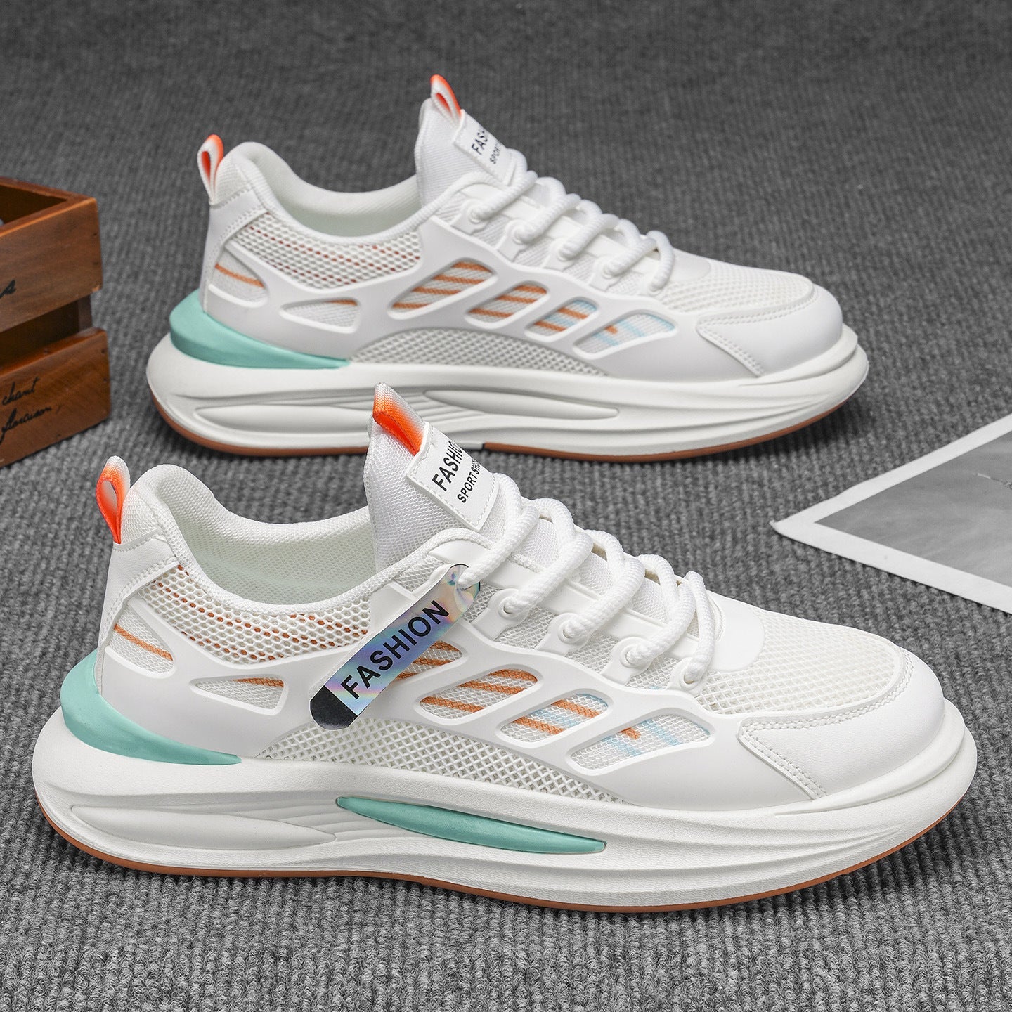 Damen Sportliche Lauf-Sneaker mit atmungsaktiver Mesh-Oberfläche und stoßdämpfendem Sohlenprofil