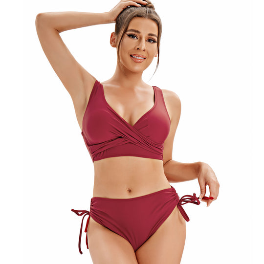 Damen Modischer Wickelbikini mit verstellbaren Trägern R&B