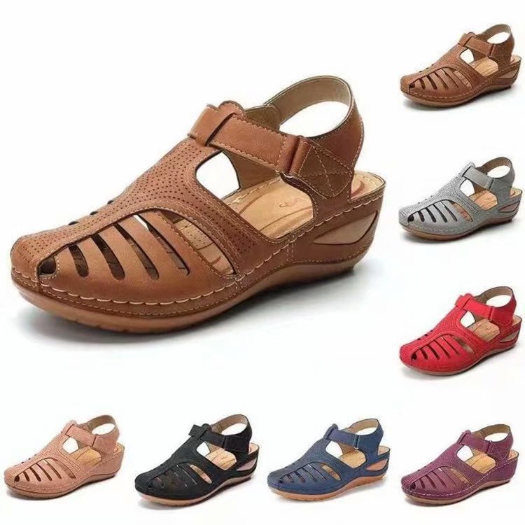 Damen Clogs mit luftigen Cut-Outs und bequemem Keilabsatz R&B