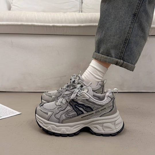 Damen Sportliche Chunky Sneakers mit atmungsaktiver Mesh-Oberfläche und komfortabler Dämpfung R&B