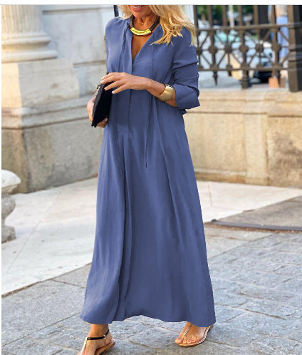 Damen Luftiges Maxikleid mit eleganter Knopfdetail R&B