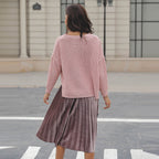 Damen Grob gestrickter Pullover mit lässigem Schnitt und strukturiertem Design R&B