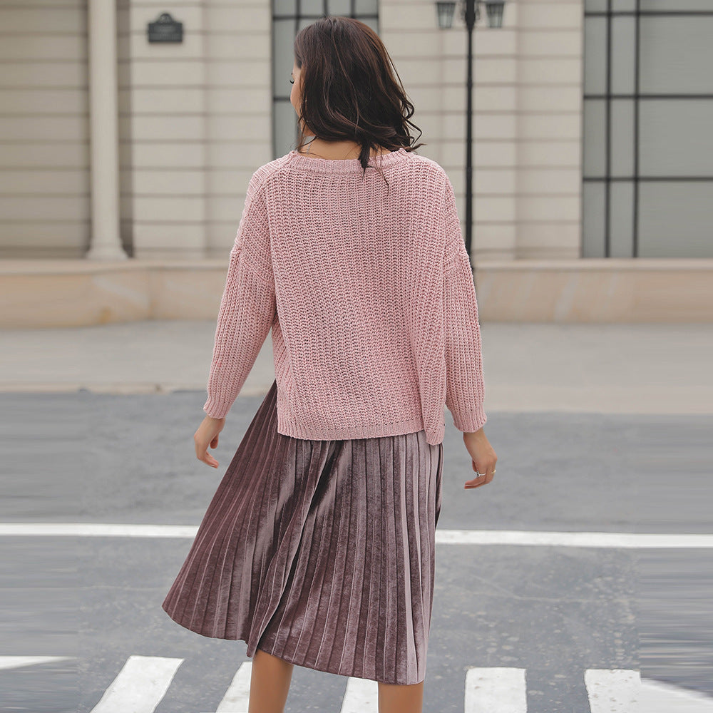 Damen Grob gestrickter Pullover mit lässigem Schnitt und strukturiertem Design R&B