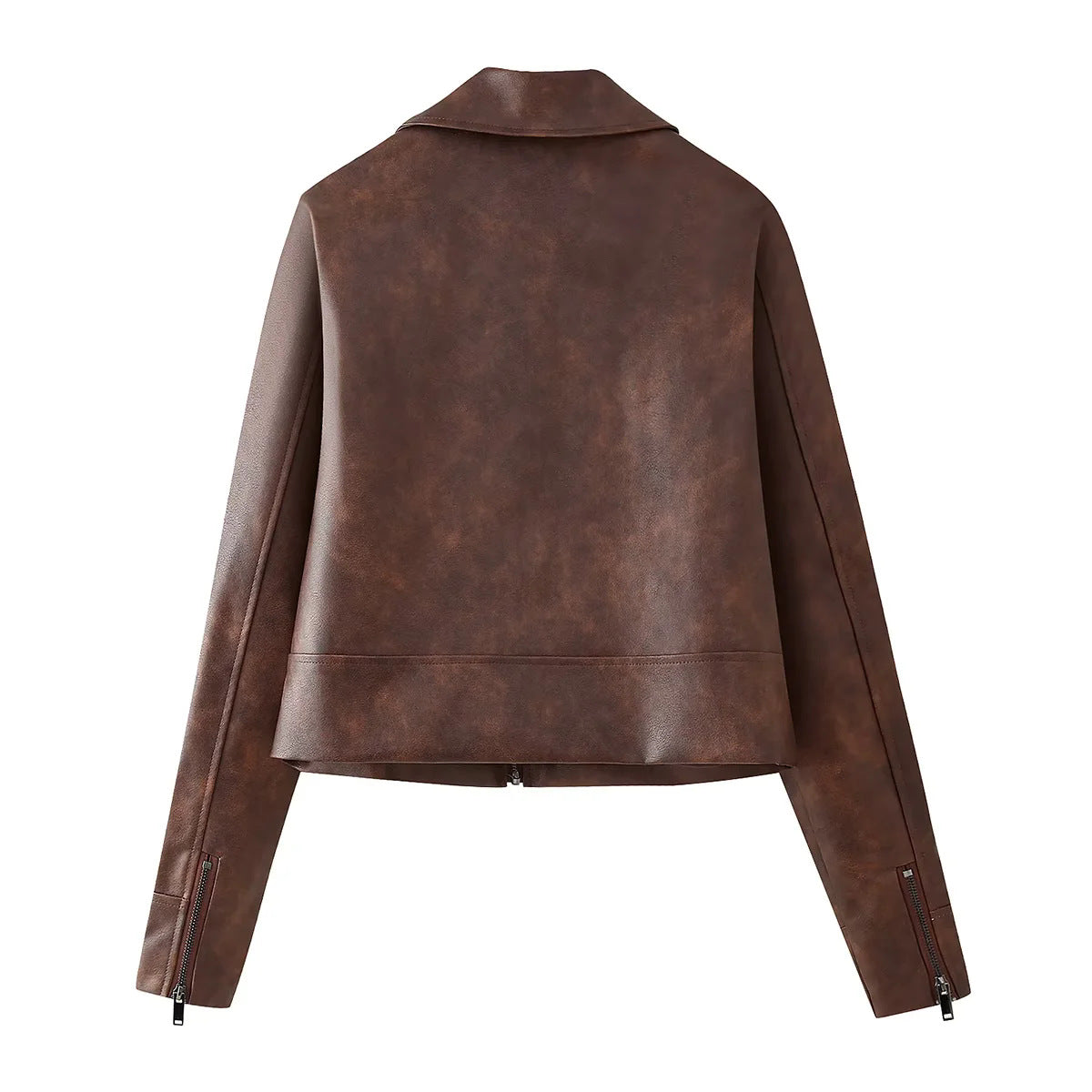 Damen Kunstjacke im eleganten Cropped-Design mit praktischen Reißverschlusstaschen R&B