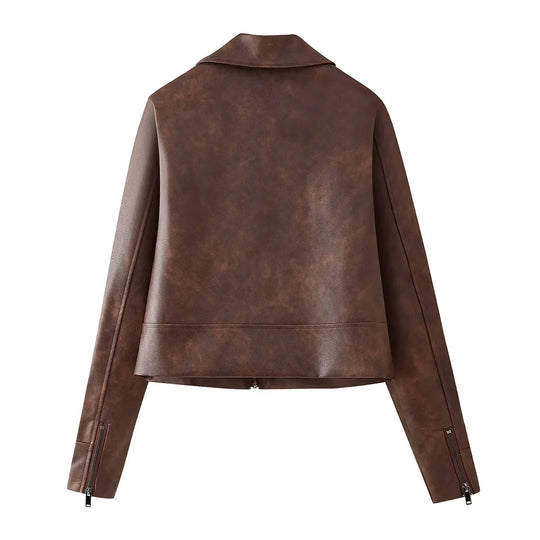 Damen Kunstjacke im eleganten Cropped-Design mit praktischen Reißverschlusstaschen R&B
