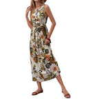Damen Maxikleid mit floralen Akzenten und fließendem Schnitt R&B