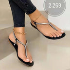 Damen Strassverzierte Zehentrenner-Sandalen R&B