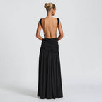 Damen Elegantes Maxikleid mit tailliertem Oberteil und einzigartiger Drapierung R&B