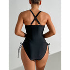 Damen Einteiler Badeanzug mit buntem Quasten-Detail R&B