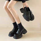 Damen modische Schnürloafers mit stabiler Plattformsohle und eleganter Riemenverzierung R&B
