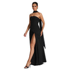 Damen Hochwertiges Abendkleid mit asymmetrischem Schnitt und elegantem Schlitz R&B