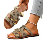 Damen Modische Slides mit dekorativem Ketten-Detail R&B