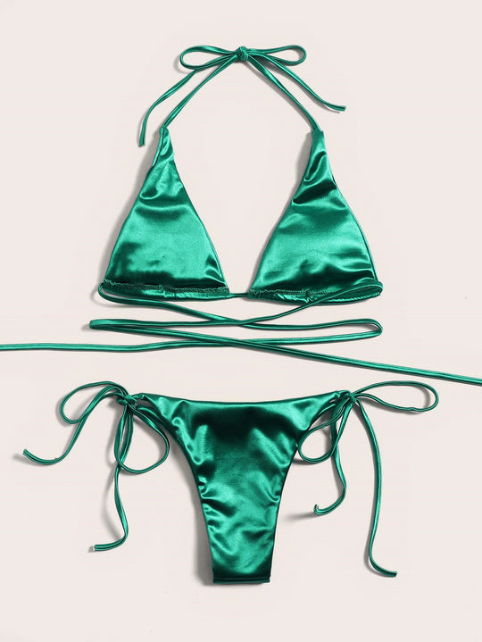 Damen Triangel-Bikini mit verführerischem Satin-Finish R&B