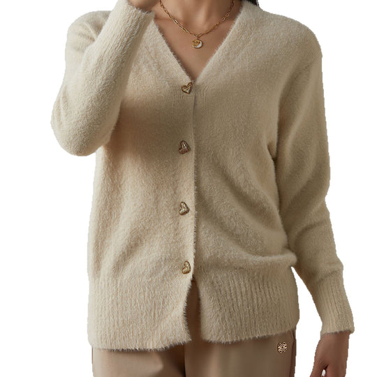 Damen kuschelige Strickjacke R&B