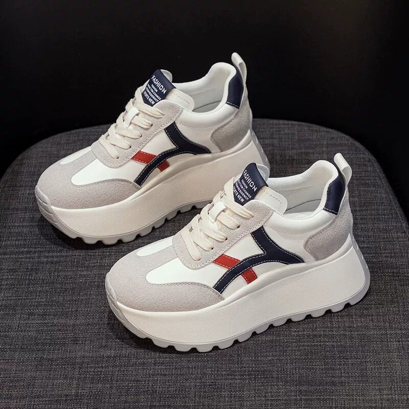 Damen Sportliche Damen Sneaker mit hohem Plateau und hochwertiger Dämpfung R&B