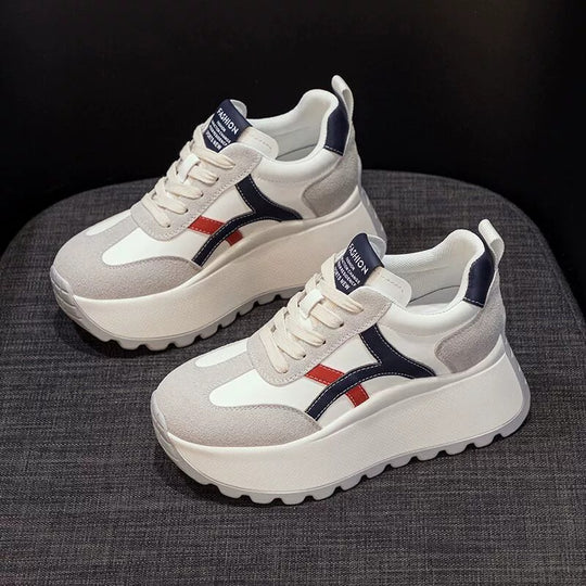Damen Sportliche Damen Sneaker mit hohem Plateau und hochwertiger Dämpfung R&B