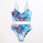 Damen Bikini-Set mit elegantem Wellenmuster