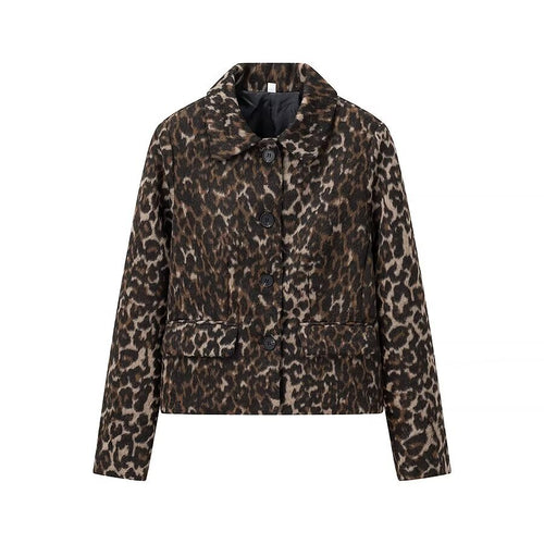 Damen oversized Leopardjacke R&B