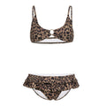 Damen Bikini-Set mit Rüschendetails und Leopardenmuster R&B