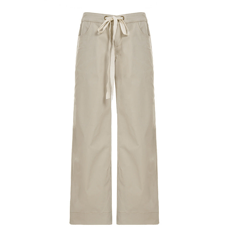 Damen Weite Baumwollhose mit verstellbarem Bund und praktischen Taschen R&B