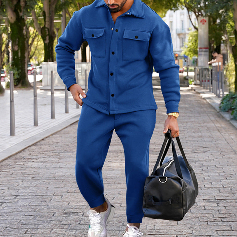 Herren Modischer Freizeitanzug mit stilvollen Brusttaschen und praktischen Details R&B