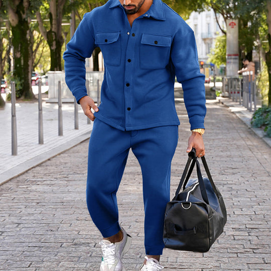 Herren Modischer Freizeitanzug mit stilvollen Brusttaschen und praktischen Details R&B