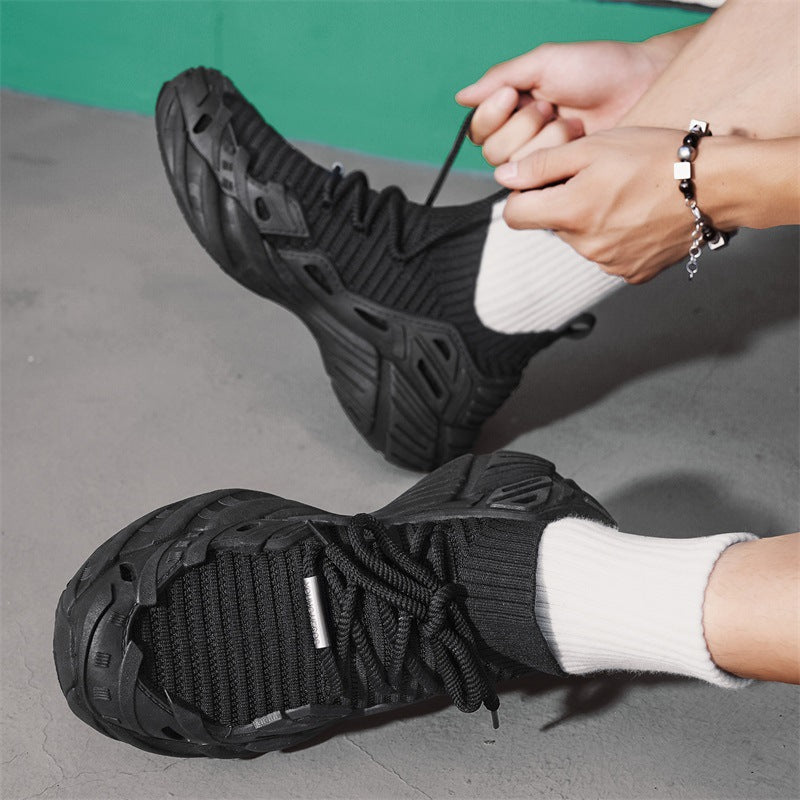 Damen Sportliche Strick-Sneaker mit atmungsaktiver Oberflächenstruktur