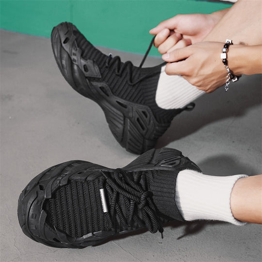 Damen Sportliche Strick-Sneaker mit atmungsaktiver Oberflächenstruktur R&B