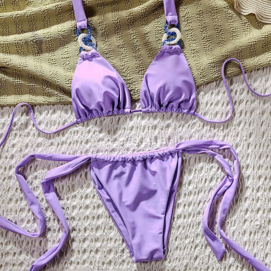 Damen Triangel-Bikini mit modischen Applikationen R&B