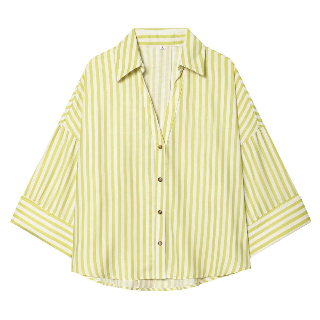 Damen Hemdblusenshirt mit lässigem Schnitt und eleganten 3/4-Ärmeln R&B
