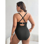 Damen Einteiler Badeanzug mit raffiniertem Wickeldetail R&B
