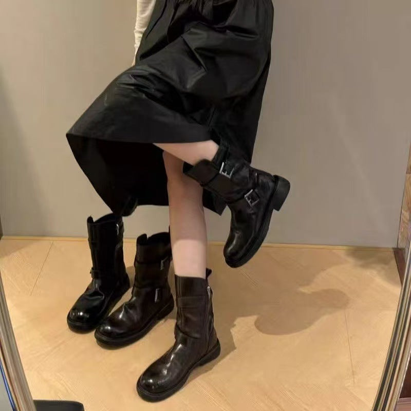 Damen Modische Stiefel mit verstellbarem Riemendesign R&B