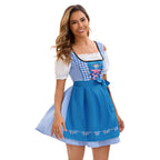 Damen nan traditionelles Oktoberfest Dirndlkleid mit geschnürtem Mieder und bestickter Schürze R&B