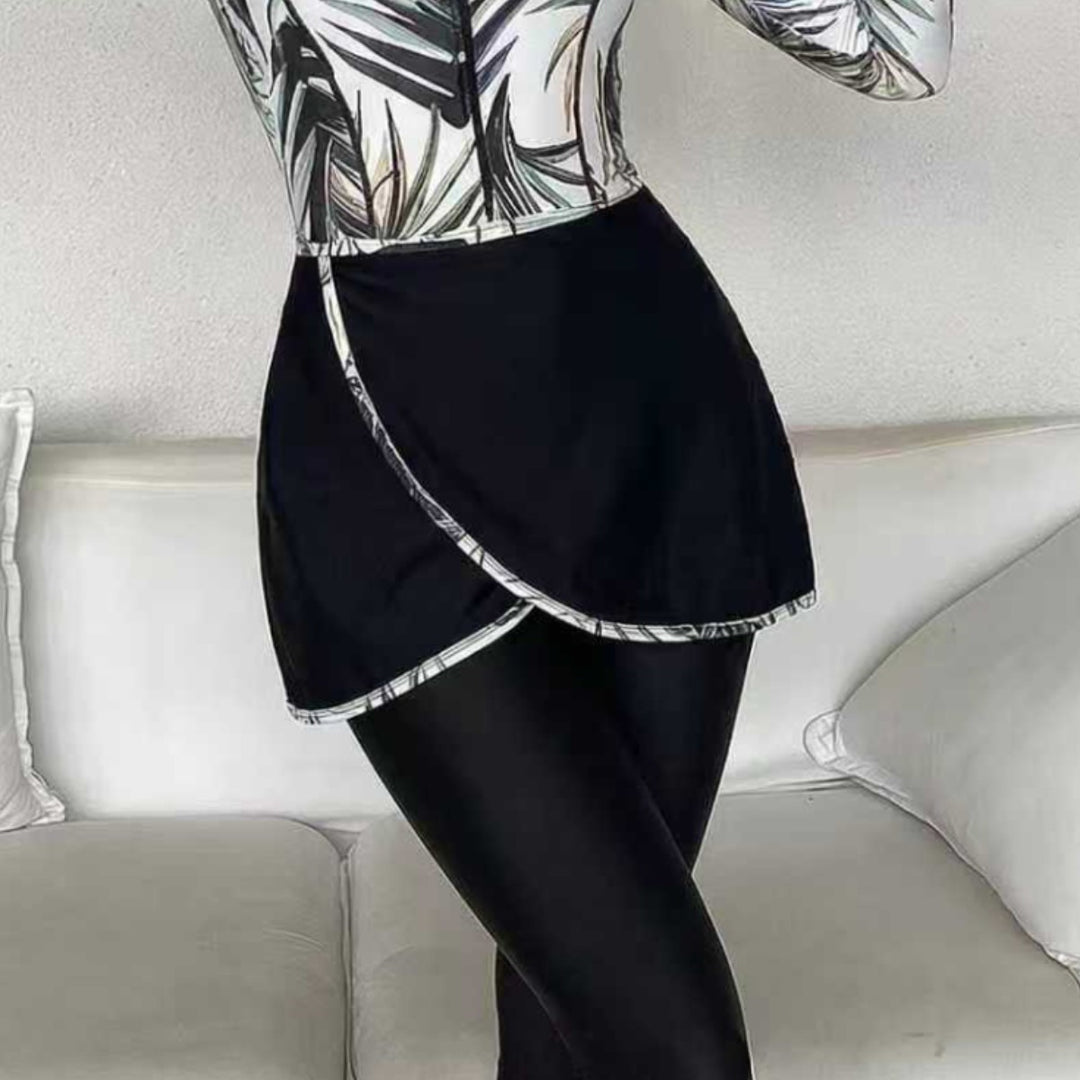 Damen Modischer und funktioneller UV-Schutz-Badeanzug mit Rock R&B