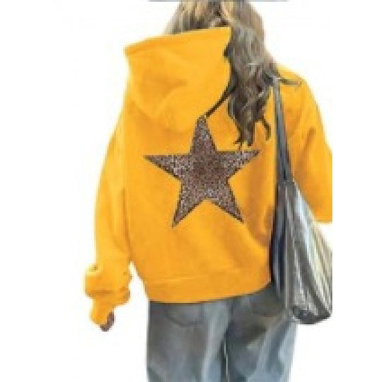 Damen Kapuzenpullover mit glitzerndem Sternmotiv R&B