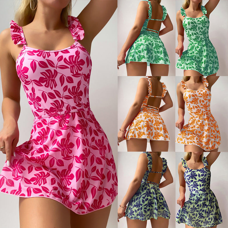 Damen Schwimmdress mit verspielten Rüschendetails R&B