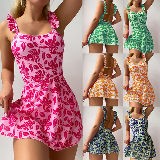 Damen Schwimmdress mit verspielten Rüschendetails R&B