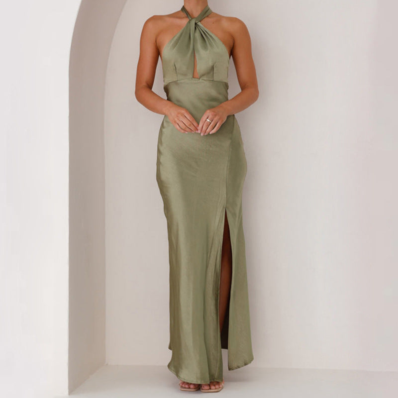 Damen Langkleid mit elegantem Wickeldesign und schickem Schlitz R&B