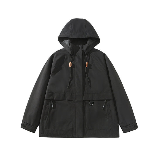 Damen technische Outdoor-Jacke mit verstellbarer Kapuze und großen Taschen R&B