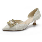 Damen eleganter Sling-Pump mit dekorativem Schmuck