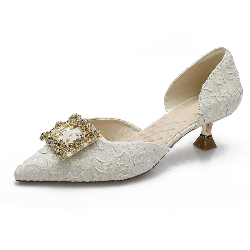 Damen eleganter Sling-Pump mit dekorativem Schmuck