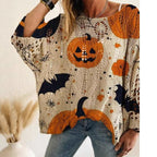 Damen Häkeloberteil mit Halloween-Motiv und weitem Schnitt R&B