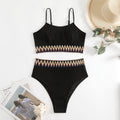 Damen integriertes Bikiniset mit geometrischem Muster R&B