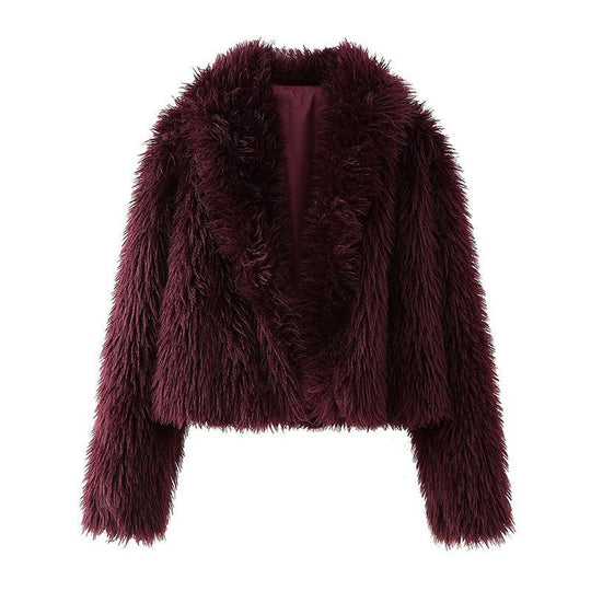 Damen Kuschel-Short-Pelzjacke R&B