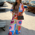 Damen kurzärmliges Hemd und passende Shorts Set R&B