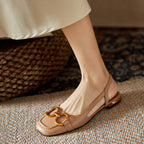 Damen Slingback Ballerinas mit eleganter Schnallen-Applikation
